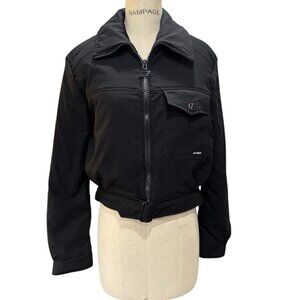 Vintage Aruba of Austria Cropped Ski Jacket Black Belted Sz S/M